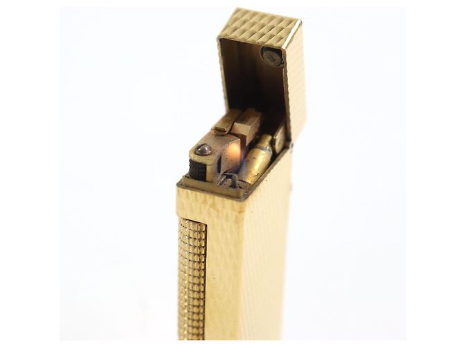 Alfred Dunhill Dunhill Quadrat-Form Diamantmuster Feuerzeug Golden - Ansicht 7