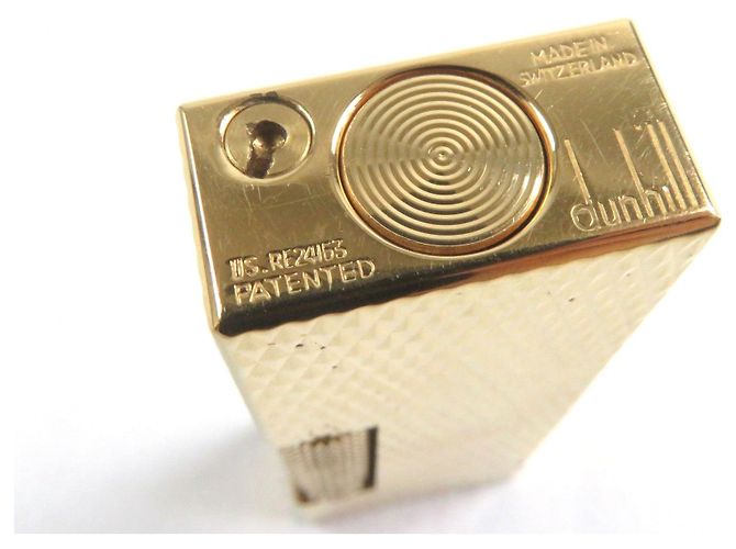 Alfred Dunhill Dunhill Quadrat-Form Diamantmuster Feuerzeug Golden - Ansicht 8
