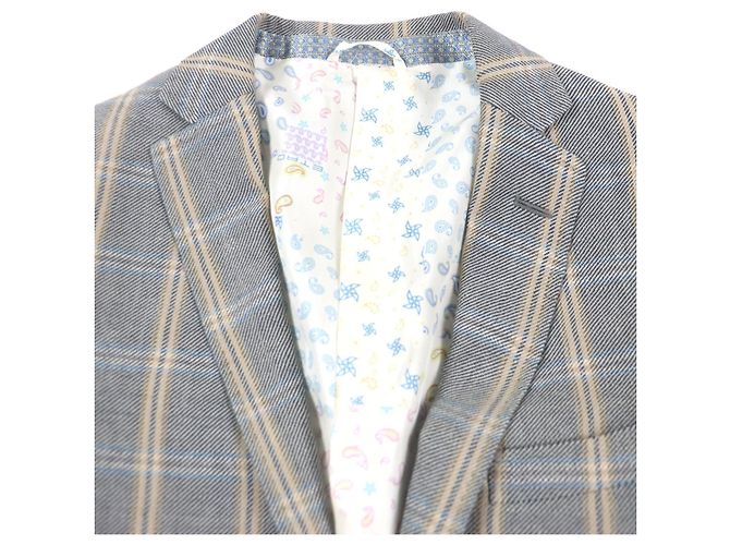 Autre Marque Chaqueta a medida de lana y lino ETRO Castaño Negro - vista 2