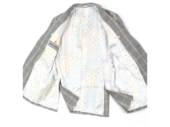 Autre Marque Chaqueta a medida de lana y lino ETRO Castaño Negro - vista 4