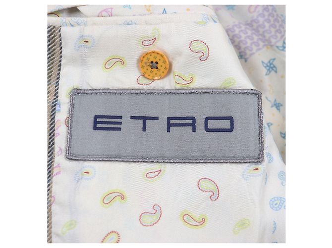 Autre Marque Chaqueta a medida de lana y lino ETRO Castaño Negro - vista 5
