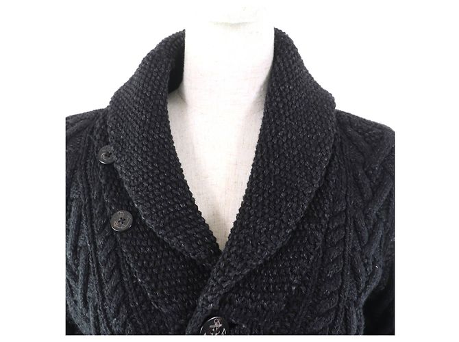 Ralph Lauren Cárdigan de algodón con cuello chal RRL Negro - vista 4