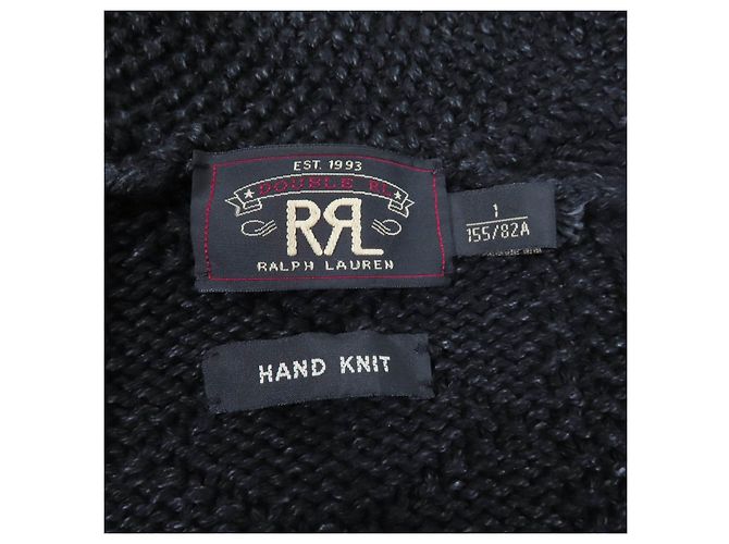 Ralph Lauren Cárdigan de algodón con cuello chal RRL Negro - vista 7