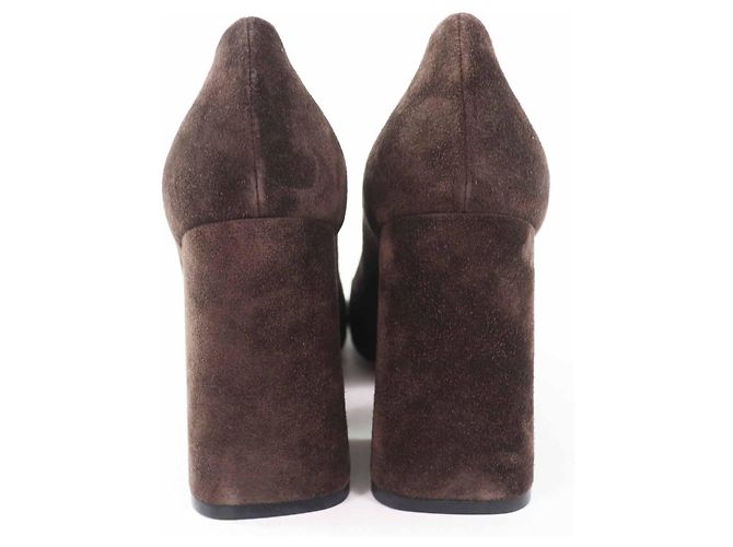 Décolleté in Suede TOWER di Bottega Veneta Marrone Bronzo - vista 3