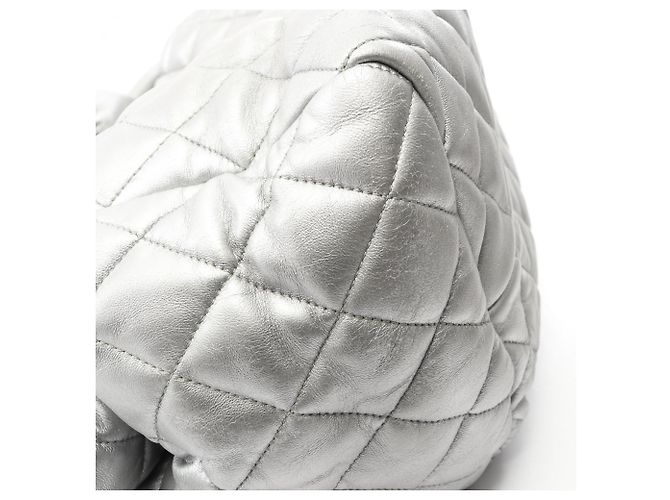 Borsa Chanel Coco Cocoon in pelle argentata Argento - vista 10