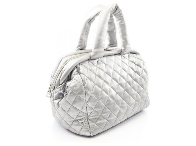 Borsa Chanel Coco Cocoon in pelle argentata Argento - vista 2