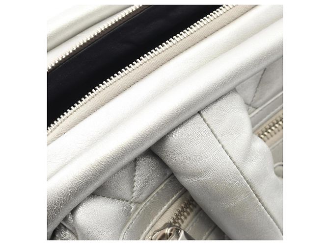 Borsa Chanel Coco Cocoon in pelle argentata Argento - vista 6
