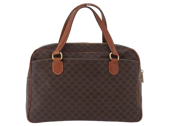 Céline Celine Vintage Macadam Canvas and Leather Marrone - vista 2