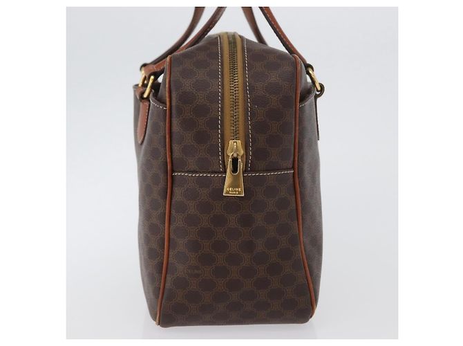 Céline Celine Vintage Macadam Canvas and Leather Marrone - vista 4