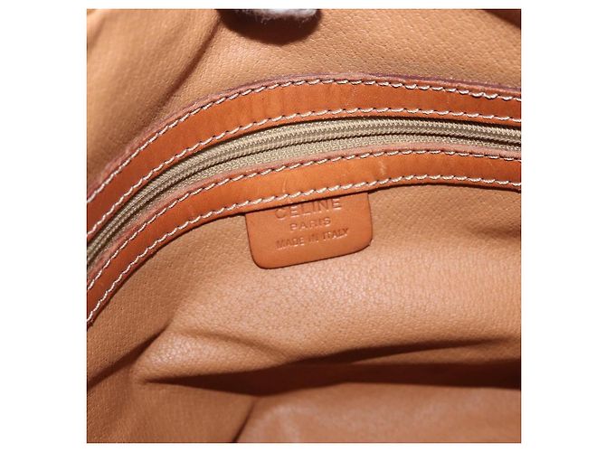Céline Celine Vintage Macadam Canvas and Leather Marrone - vista 6