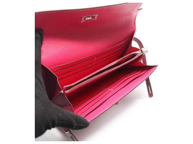 Hermès Billetera bi-fold Hermes Kelly Rosa - vista 3