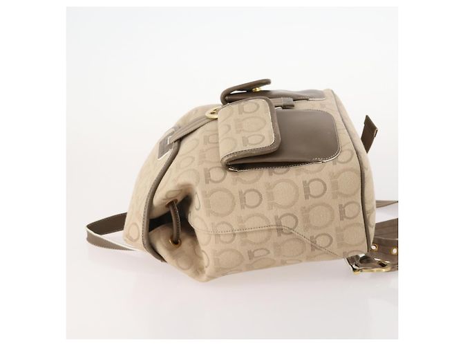 Salvatore Ferragamo Gancini Canvas Beige - vista 4