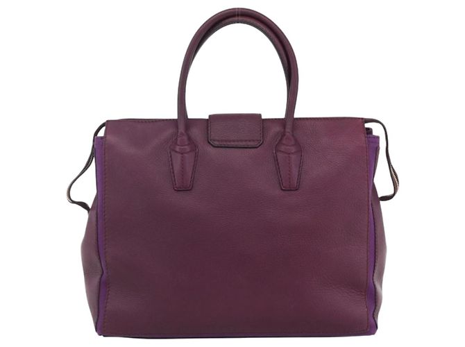 Saint Laurent Bicolor Muse Zwei Cabas aus Leder Lila - Ansicht 2