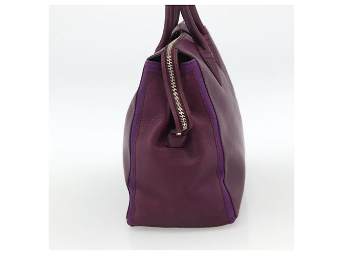 Saint Laurent Bicolor Muse Zwei Cabas aus Leder Lila - Ansicht 4