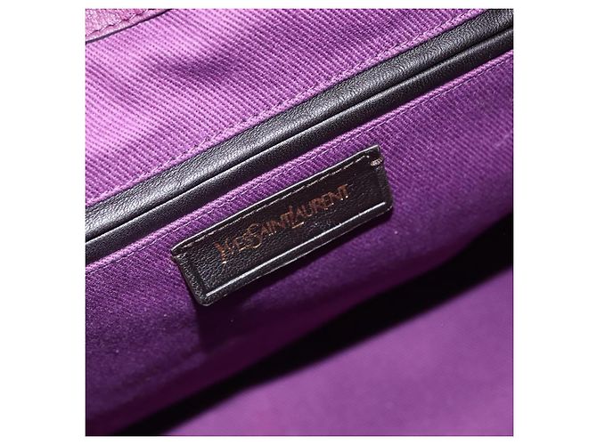 Saint Laurent Bicolor Muse Zwei Cabas aus Leder Lila - Ansicht 7