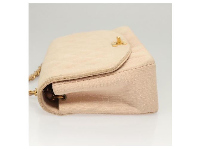 Chanel Vintage Diana Flap Quilted Canvas Small Rosa - vista 4