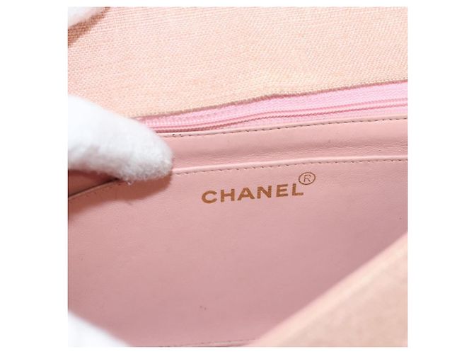 Chanel Vintage Diana Flap Quilted Canvas Small Rosa - vista 7