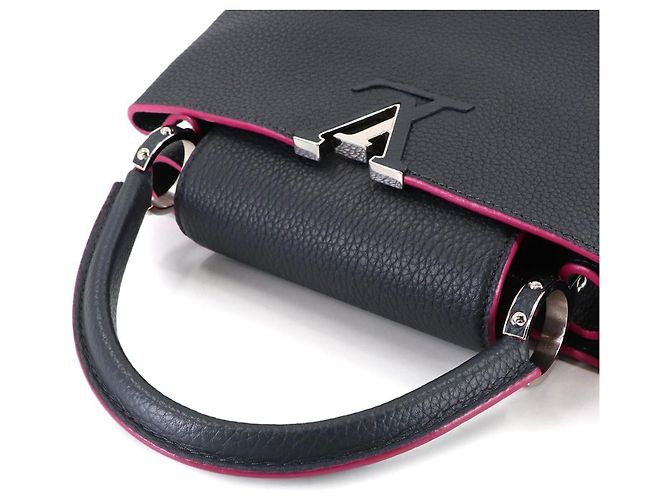 Borsa Capucines PM Louis Vuitton Blu Fuschia - vista 5