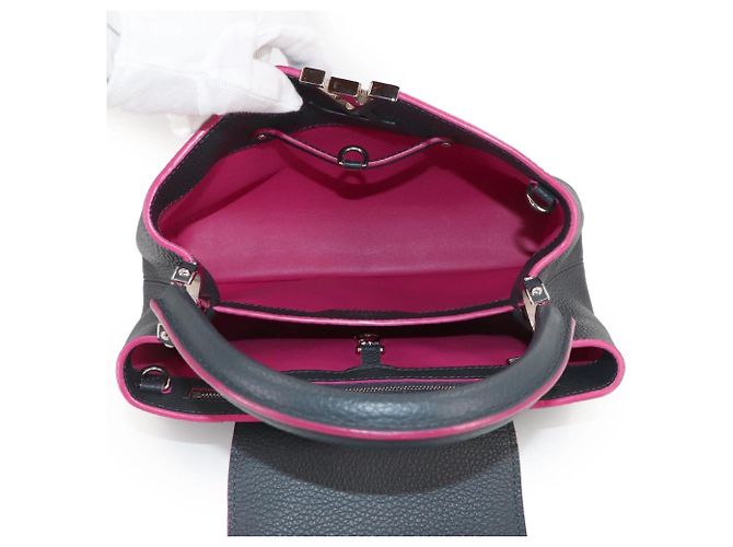 Borsa Capucines PM Louis Vuitton Blu Fuschia - vista 6