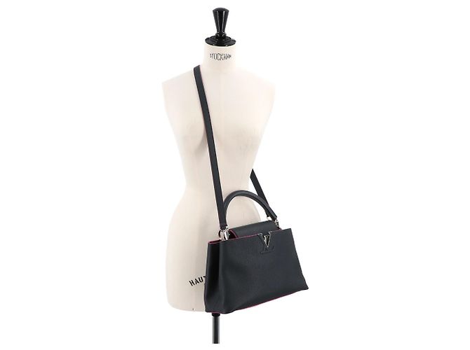 Borsa Capucines PM Louis Vuitton Blu Fuschia - vista 8