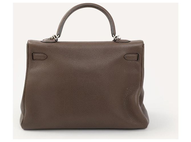 Birkin Borsa Hermès Kelly 35 in pelle Clémence marrone - vista 2