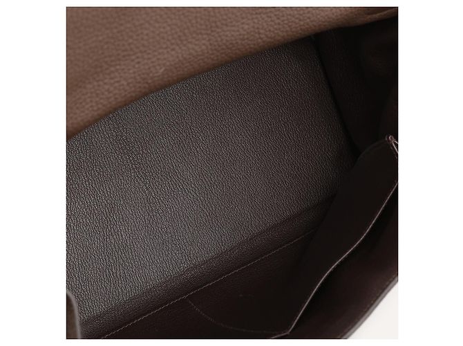 Birkin Borsa Hermès Kelly 35 in pelle Clémence marrone - vista 3