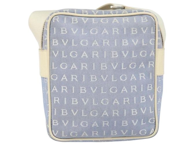 Bulgari Bvlgari Logomania Canvas in pelle Blu - vista 2