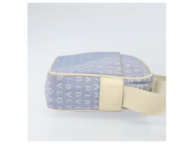 Bulgari Bvlgari Logomania Canvas in pelle Blu - vista 3