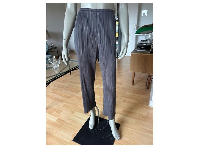Issey Miyake Pleats Please Gerade Plissierte Hose Grau - Ansicht 7