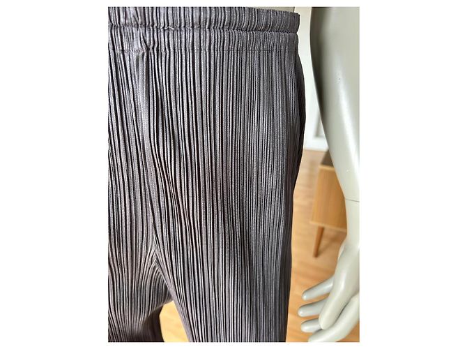 Issey Miyake Pleats Please Gerade Plissierte Hose Grau - Ansicht 8