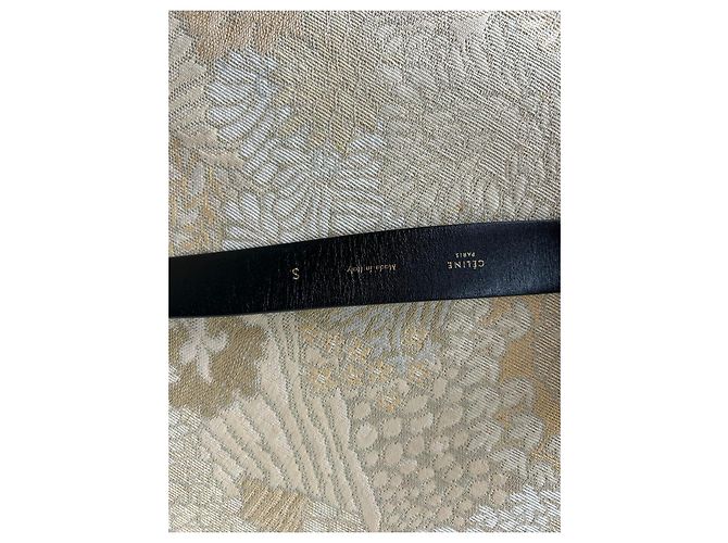 Céline Gürtel aus schwarzem Leder mit Goldschnalle Größe S - Ansicht 4