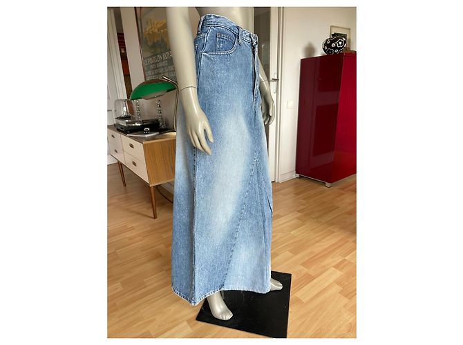 Gonna maxi in denim blu Marithé et François Girbaud - vista 2