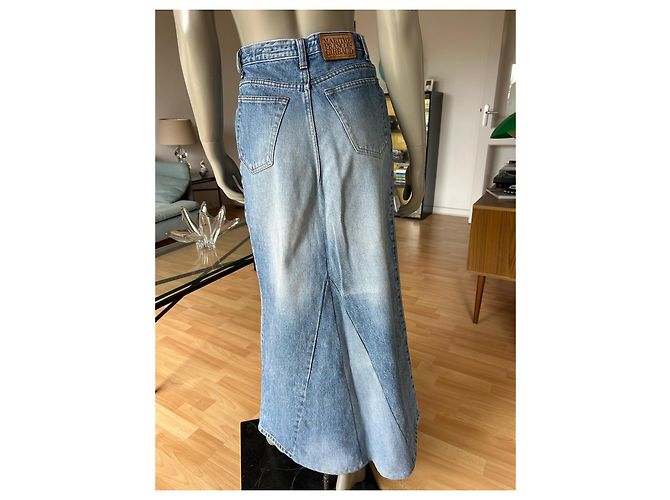 Gonna maxi in denim blu Marithé et François Girbaud - vista 3