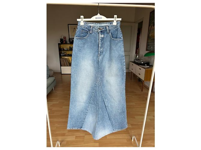 Gonna maxi in denim blu Marithé et François Girbaud - vista 5