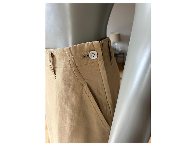 Falda maxi Issey Miyake Plantation beige de algodón - vista 4
