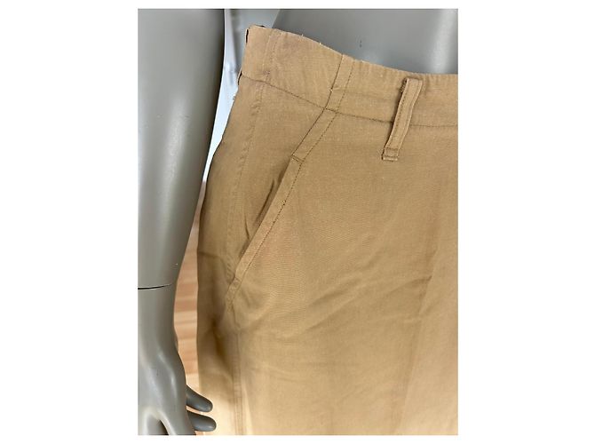Falda maxi Issey Miyake Plantation beige de algodón - vista 7