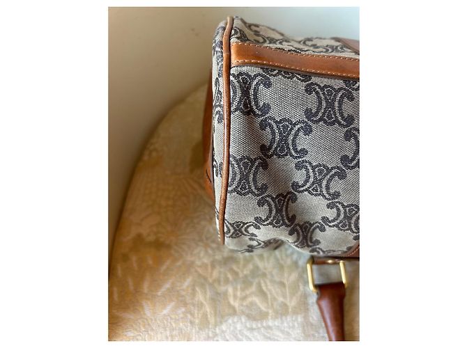 Borsa Boston Céline Triomphe Tela e Pelle Marrone - vista 11