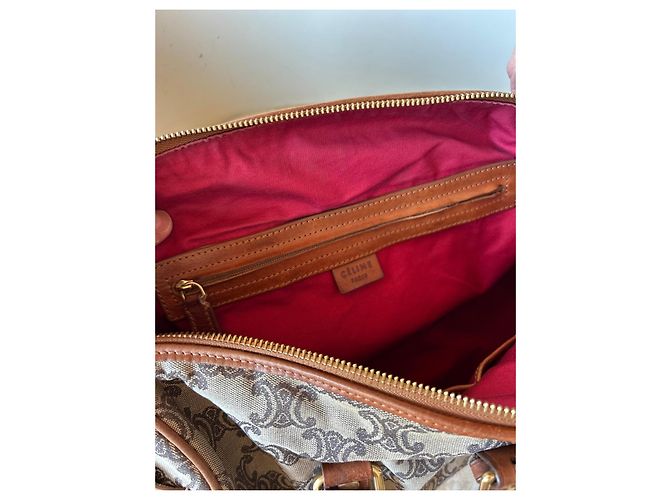 Borsa Boston Céline Triomphe Tela e Pelle Marrone - vista 14