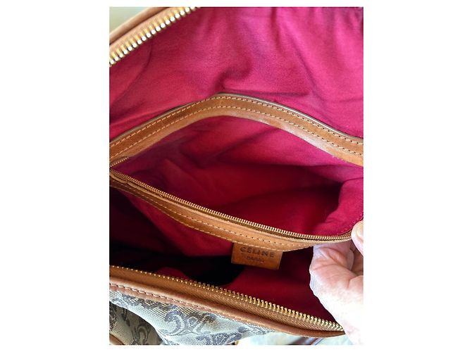 Borsa Boston Céline Triomphe Tela e Pelle Marrone - vista 15