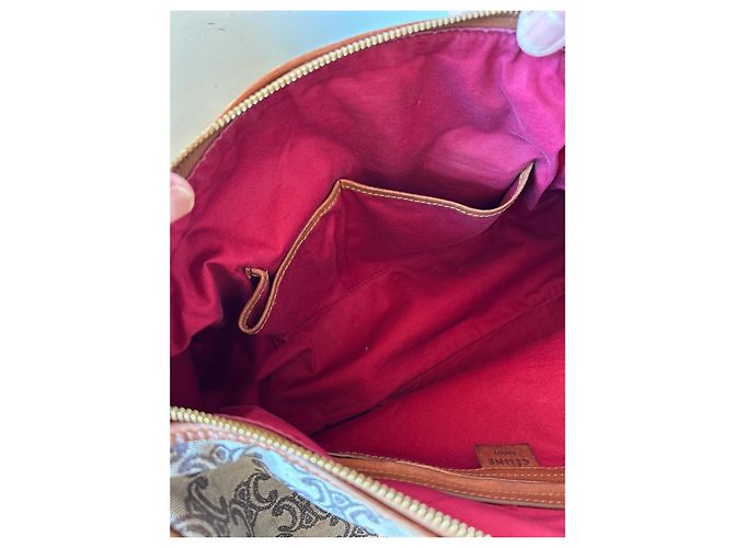 Borsa Boston Céline Triomphe Tela e Pelle Marrone - vista 5