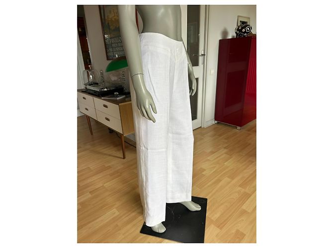 Pantalones Courreges de lino blanco - vista 4