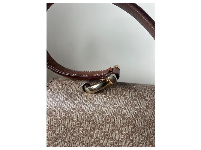 Céline Triomphe Monogramm Handtasche Beige Canvas - Ansicht 11