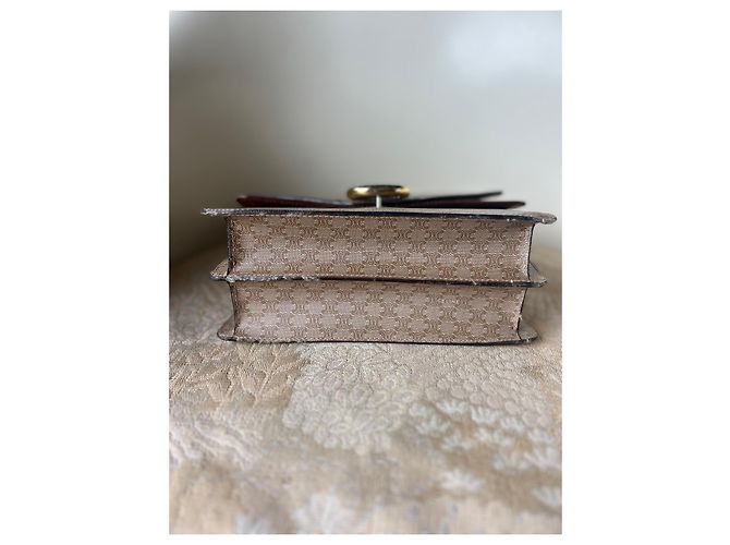 Céline Triomphe Monogramm Handtasche Beige Canvas - Ansicht 5