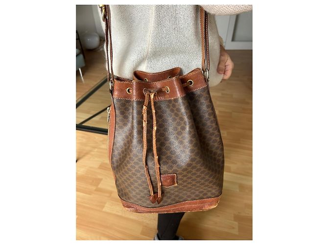 Céline Macadam Bucket Bag braun Leder - Ansicht 2