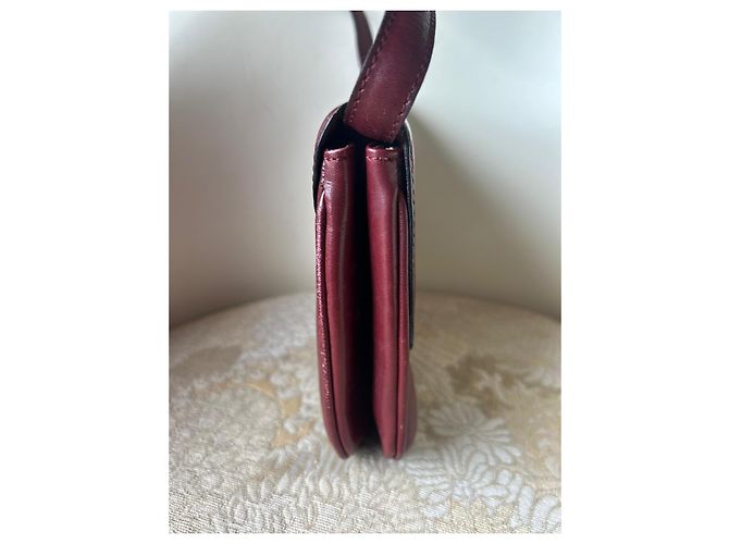 Borsa a tracolla Céline Triomphe in pelle rosso scuro Bordò - vista 10