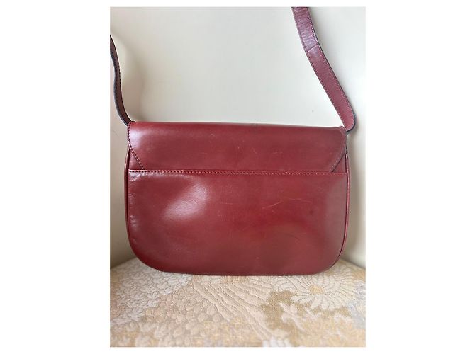 Borsa a tracolla Céline Triomphe in pelle rosso scuro Bordò - vista 4