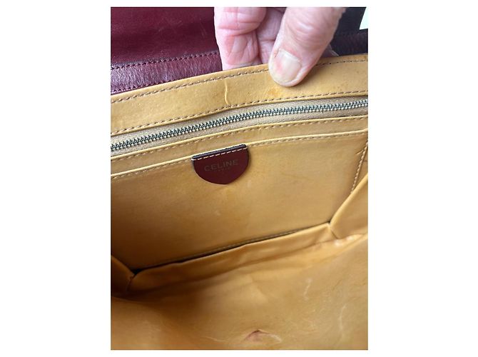 Borsa a tracolla Céline Triomphe in pelle rosso scuro Bordò - vista 5