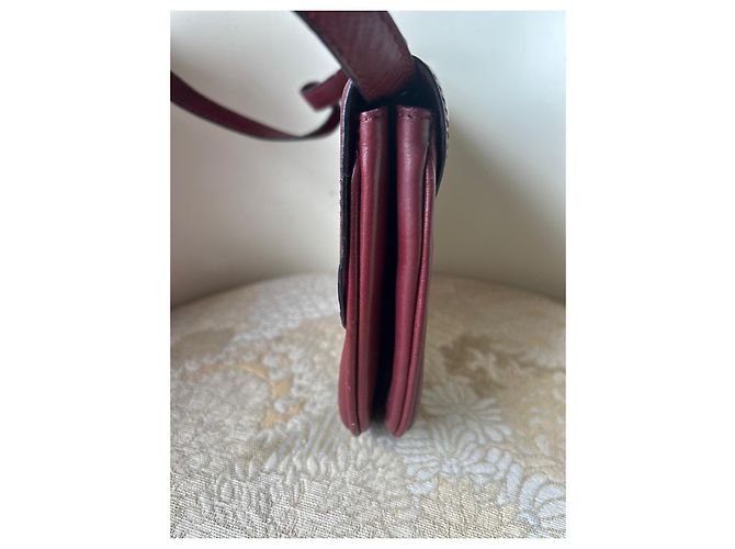 Borsa a tracolla Céline Triomphe in pelle rosso scuro Bordò - vista 6