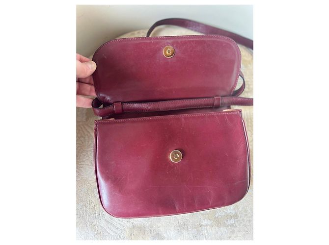 Borsa a tracolla Céline Triomphe in pelle rosso scuro Bordò - vista 9