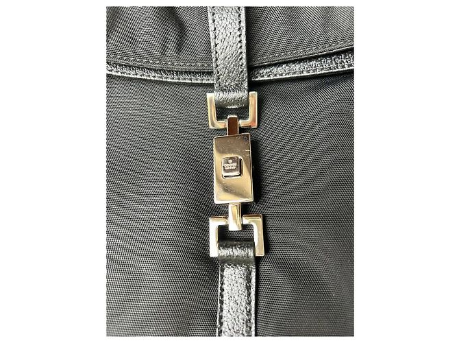 Borsa a spalla Gucci Jackie Nylon Nero Pelle - vista 3